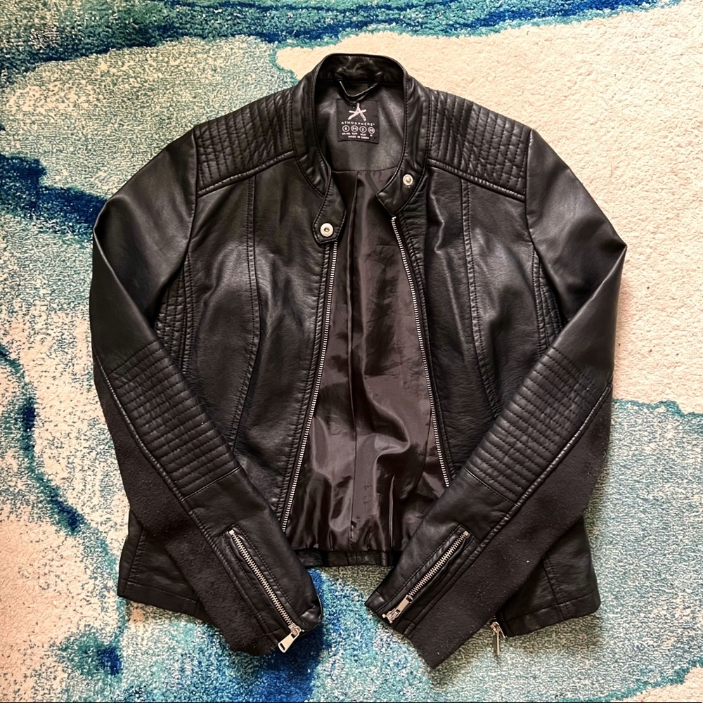 Black pleather moto jacket